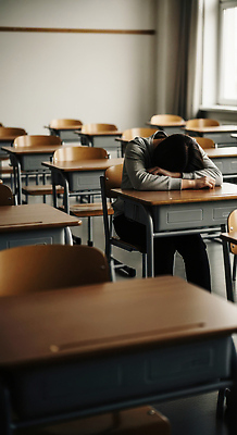 JPG 편집이미지 학생 교육 교실 청소년 스트레스 피곤 생활 학습 책상 압박 심리 의료성형뷰티 편집실사 AI인물포토 AI콘텐츠 가구 컨셉 학교 사람 CG 파일형식 AI포토