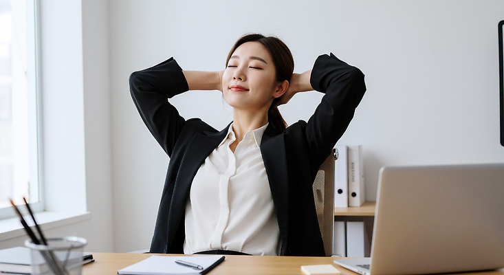 JPG 편집이미지 여자 포즈 창문 휴식 직장 일상 사무실 환경 업무 편안함 집중 책상 기분전환 의료성형뷰티 편집실사 AI인물포토 AI콘텐츠 가구 컨셉 회사 비즈니스 사람 라이프 작업 감각 CG 파일형식 AI포토