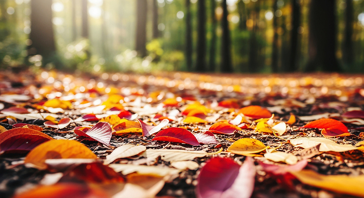 JPG 나무 편집이미지 컬러 단풍 잎 자연 나뭇잎 바닥 풍경 햇빛 갈색 평화 가을 숲 조용 뷰티풀 편집실사 AI포토 AI콘텐츠 식물 계절 컨셉 태양 CG 생태계 파일형식