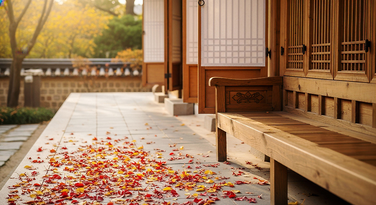 JPG 나무 편집이미지 여유 여행 고건축 낙엽 자연 아침 한국 풍경 고요 산책 문화재 가을 오후 편집실사 AI포토 AI콘텐츠 주간 식물 건축물 계절 감정 아시아 잎 휴식 CG 생태계 파일형식