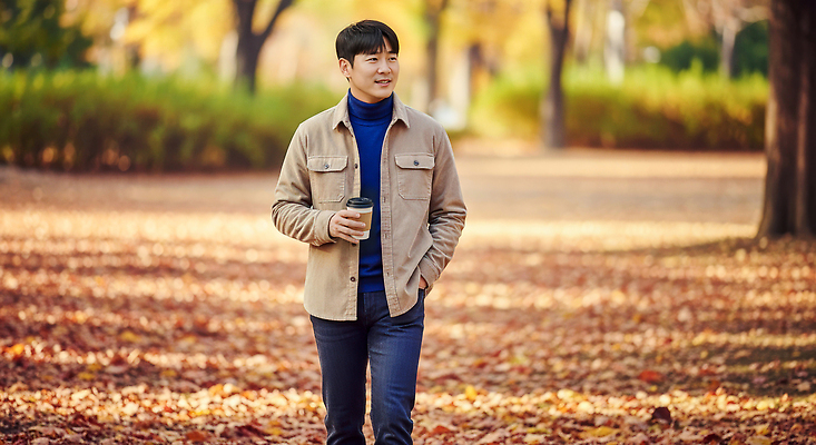 JPG 편집이미지 공원 남자 행복 여유 커피 컬러 단풍 자연 거리 풍경 일상 산책 가을 의료성형뷰티 편집실사 AI인물포토 AI콘텐츠 계절 공공시설 감정 음료 잎 휴식 사람 라이프 CG 생태계 파일형식 AI포토