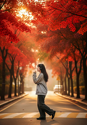 JPG 나무 편집이미지 여자 음악 단풍 자연 아침 거리 햇빛 걷기 가을 도시 편안함 느림 소통 뷰티풀 의료성형뷰티 편집실사 AI인물포토 AI콘텐츠 주간 식물 계절 컨셉 잎 모션 문화예술 사람 태양 감각 CG 생태계 파일형식 AI포토