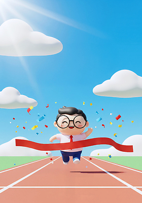 JPG 편집이미지 캐릭터 모션 하늘 성공 경기 달리기 운동 기쁨 축하 우승 즐거움 결승선 이미지편집 AI컴퓨터그래픽 AI콘텐츠 감정 스포츠 컨셉 건강 최고 파일형식