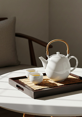 JPG 편집이미지 디자인 탁자 티타임 실내 일상 햇빛 주방 차 편안함 다도 찻주전자 홈카페 편집실사 AI포토 AI콘텐츠 음료 가구 주전자 휴식 내부 라이프 태양 카페 예절 감각 CG 파일형식