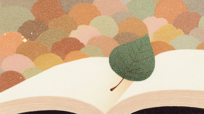 JPG 디자인 예술 상징 컬러 백그라운드 잎 일러스트 자연 미술 책 독서 교양 오브젝트 문학 페이지 조화 뷰티풀 상상력 오색 창의성 국내일러스트 AI일러스트 AI콘텐츠 식물 문화예술 생태계 파일형식