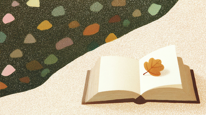 JPG 나무 호수 예술 컬러 잎 일러스트 자연 표면 휴식 풍경 책 독서 소풍 평화 고요 가을 돌_바위 수면 이미지 조화 순간 국내일러스트 AI일러스트 AI콘텐츠 식물 계절 컨셉 물 야외활동 생태계 파일형식