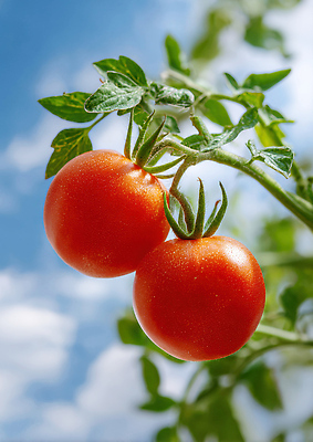 JPG 식물 편집이미지 열매 농업 토마토 채소 자연 하늘 건강 빨간색 여름 농장 농사 신선 원예 편집실사 AI포토 AI콘텐츠 계절 산업 컬러 취미 CG 생태계 파일형식