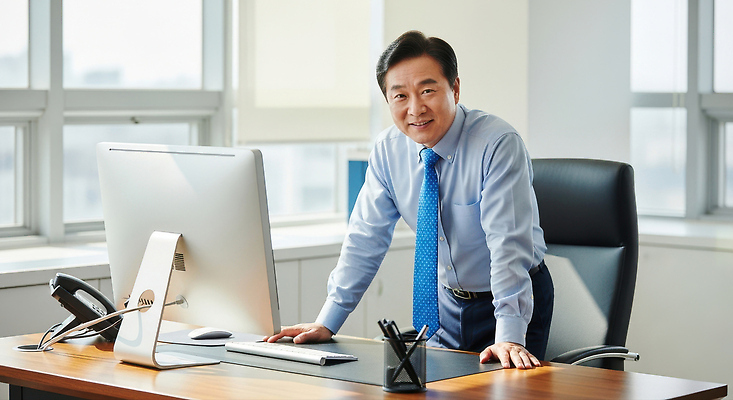 JPG 편집이미지 남자 셔츠 비즈니스 모션 성공 커뮤니케이션 직장 표정 컴퓨터 사무실 청바지 작업 모던 바쁨 의료성형뷰티 편집실사 AI인물포토 AI콘텐츠 컨셉 상의 회사 바지 사람 전자제품 CG 파일형식 AI포토