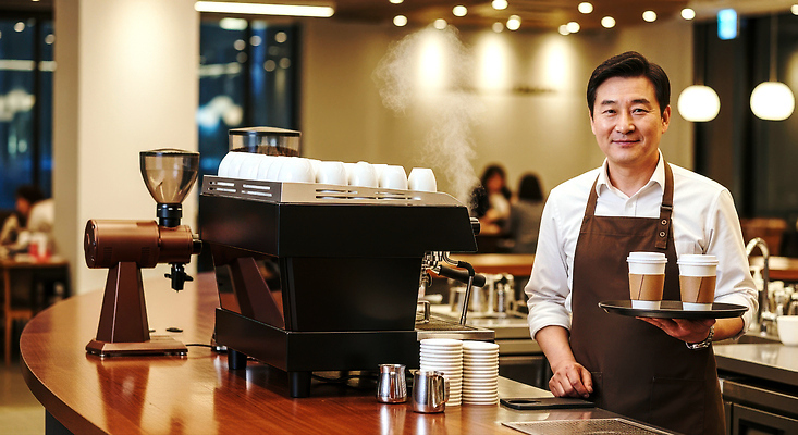 JPG 편집이미지 커피 음료 쟁반 컵 인테리어 카페 편안함 찻잔 고객 서비스 모던 바리스타 의료성형뷰티 편집실사 AI인물포토 AI콘텐츠 직업 식기 디자인 잔 상점 감각 CG 파일형식 AI포토