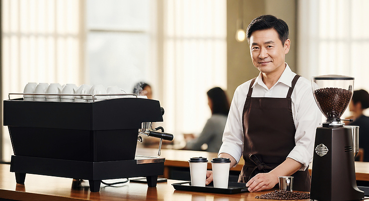 JPG 편집이미지 커피 음료 탁자 아침 대화 미소 컵 카페 원두 분위기 커피메이커 고객 서빙 바리스타 의료성형뷰티 편집실사 AI인물포토 AI콘텐츠 주간 직업 식기 가구 컨셉 표정 말하기 상점 CG 커피용품 파일형식 AI포토