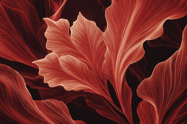 JPG 식물 편집이미지 디자인 예술 잎 자연 근접촬영 빨간색 편안함 뷰티풀 생동감 식물패턴 이미지편집 AI컴퓨터그래픽 AI콘텐츠 뷰포인트 컬러 패턴 감각 생태계 파일형식