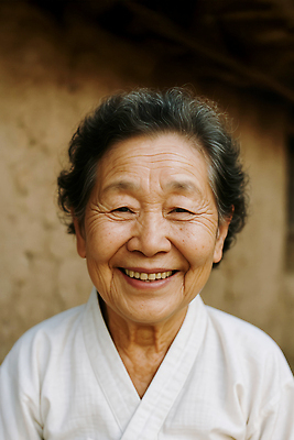 JPG 편집이미지 전통 여자 행복 감정 문화 할머니 얼굴 자연 한국 미소 카메라 촬영 분위기 전통의상 한복 의료성형뷰티 편집실사 AI인물포토 AI콘텐츠 한국전통 노년 아시아 컨셉 표정 사람 신체부위 전자제품 CG 생태계 파일형식 AI포토