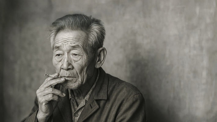 JPG 편집이미지 노년 남자 여유 생각 흡연 담배 흑백 표정 라이프 공간 찡그림 고독 감성 깊이 의료성형뷰티 몽환 편집실사 AI인물포토 AI콘텐츠 감정 컨셉 촬영기법 사람 성인 생활 CG 파일형식 AI포토