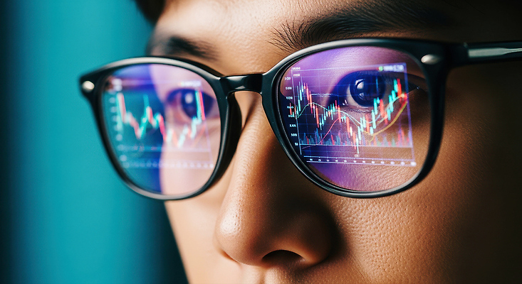 JPG 편집이미지 남자 안경 비즈니스 기술 그래픽 금융 유행 자료 정보 시장 주식 집중 분석 투자 서류판 애널리스트 의료성형뷰티 편집실사 AI포토 AI인물포토 AI콘텐츠 잡화 컨셉 사람 경제 사무용품 CG 파일형식