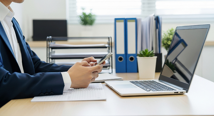JPG 편집이미지 회의 커뮤니케이션 기술 일상 노트북 스마트폰 사무실 자료 업무 작업 비즈니스맨 집중 책상 세미나 애널리스트 의료성형뷰티 편집실사 AI포토 AI인물포토 AI콘텐츠 남자 가구 컨셉 비즈니스 라이프 전자제품 핸드폰 스마트기기 직장인 CG 파일형식