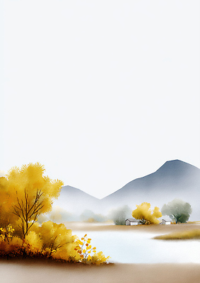 JPG 나무 컬러 여행 일러스트 자연 하늘 산 풍경 물 평화 마을 환경 고요 안개 가을 숲 강가 조용 청명 국내일러스트 AI일러스트 AI콘텐츠 자연요소 식물 계절 컨셉 날씨 강 생태계 파일형식