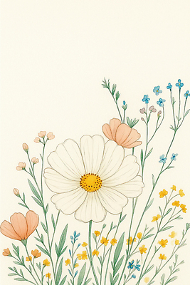 JPG 식물 계절 꽃 꽃밭 일러스트 자연 풍경 잔디 장식 여름 정원 만개 뷰티풀 색감 접착풀 국내일러스트 AI일러스트 AI콘텐츠 문구용품 풀_접착제 생태계 파일형식