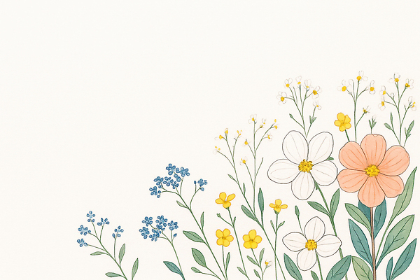 JPG 모양 식물 라이프스타일 디자인 꽃잎 꽃 예술 분홍색 컬러 일러스트 봄꽃 자연 수채화 파란색 노란색 그림 감성 조화 뷰티풀 국내일러스트 AI일러스트 AI콘텐츠 컨셉 생활 봄 생태계 파일형식