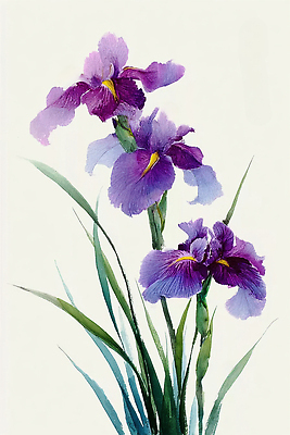 JPG 식물 꽃잎 꽃 화초 잎 일러스트 자연 정원 원예 아이리스 조화 뷰티풀 생동감 원산지 국내일러스트 AI일러스트 AI콘텐츠 취미 생태계 파일형식