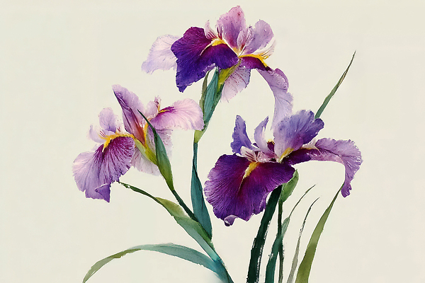 JPG 식물 꽃 감정 화초 컬러 꽃다발 잎 일러스트 자연 정원 아이리스 조화 미화 뷰티풀 국내일러스트 AI일러스트 AI콘텐츠 생태계 파일형식