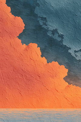 JPG 구름 바다 컬러 일러스트 자연 하늘 풍경 햇빛 태양 주황색 일몰 저녁 경계 뷰티풀 국내일러스트 AI일러스트 AI콘텐츠 자연요소 노을 야간 생태계 파일형식