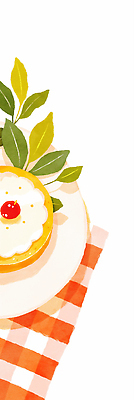 JPG 식물 음식 과일 일러스트 탁자 디저트 장식 여름 파티 케이크 식사 식탁보 달콤 차가움 크림 홈베이킹 제빵 색감 국내일러스트 AI일러스트 AI콘텐츠 계절 가구 이벤트 제과제빵 맛 파일형식