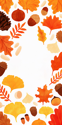 JPG 식물 디자인 계절 컬러 백그라운드 단풍 잎 패턴 일러스트 자연 생명 나뭇잎 장식 가을 화려 그림 도토리 솔방울 조화 뷰티풀 색채 국내일러스트 AI일러스트 AI콘텐츠 컨셉 무늬 견과류 생태계 파일형식