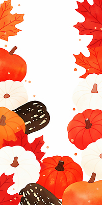 JPG 식물 전통 계절 백그라운드 단풍 일러스트 자연 호박 풍경 장식 농작물 노란색 검은색 축제 주황색 수확 가을 흰색 색감 풍요 국내일러스트 AI일러스트 AI콘텐츠 컬러 컨셉 잎 농업 채소 생태계 파일형식