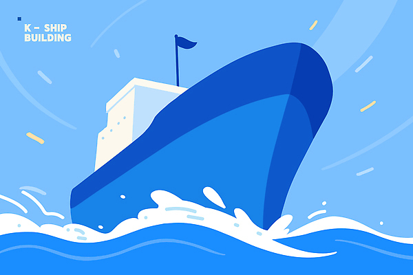 디자인 산업 파도 바다 백그라운드 일러스트 바람 항해 물 파란색 운송업 깃발 작업 구조물 그림 장면 해양산업 선박 국내일러스트 AI파일 자연요소 건축 컬러 수상교통 배_교통 날씨 파일형식 벡터