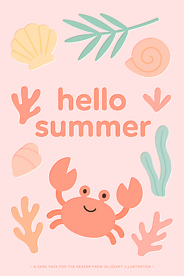 디자인 계절 바다 컬러 백그라운드 패턴 일러스트 조개 여름 수중동물 게 인사 해조류 그림 창작 국내일러스트 AI파일 카드프레임 동물 무늬 어패류 프레임 갑각류 예절 해양식물 파일형식 벡터