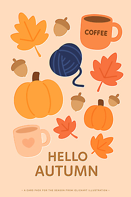 디자인 계절 커피 낙엽 일러스트 자연 호박 나뭇잎 풍경 가을 분위기 털실 도토리 국내일러스트 AI파일 음료 컨셉 잎 채소 견과류 실 생태계 파일형식 벡터