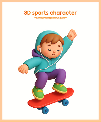 PSD 편집이미지 캐릭터 음악 스포츠 놀이 소년 운동 3D 청바지 시간 스케이트보드 도심 균형 즐거움 후드티셔츠 편집3D 남자 감정 어린이 티셔츠 바지 문화예술 건강 도시 보드_스포츠 디지털합성 파일형식