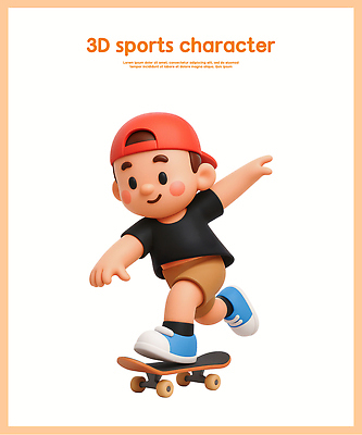 PSD 편집이미지 공원 어린이 스포츠 모션 놀이 3D캐릭터 소년 취미 스케이트보드 균형 즐거움 편집3D 캐릭터 공공시설 남자 감정 사람 3D 보드_스포츠 파일형식