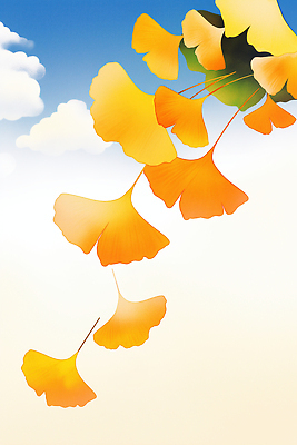 JPG 나무 식물 컬러 잎 일러스트 자연 하늘 생명 바람 나뭇잎 풍경 햇빛 노란색 주황색 가을 은행나무 조화 뷰티풀 청명 국내일러스트 AI일러스트 AI콘텐츠 자연요소 계절 날씨 태양 생태계 파일형식