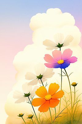 JPG 식물 동물 구름 계절 꽃 감정 화분 컬러 일러스트 자연 하늘 생명 바람 풍경 초원 햇빛 봄 조화 뷰티풀 국내일러스트 AI일러스트 AI콘텐츠 자연요소 날씨 태양 생태계 파일형식