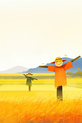 JPG 전통 문화 농업 일러스트 자연 하늘 생명 날씨 논 미소 웃음 풍경 농작물 태양 평화 수확 가을 농촌 허수아비 초상화 색감 국내일러스트 AI일러스트 AI콘텐츠 자연요소 계절 산업 컨셉 표정 시골 그림 생태계 파일형식