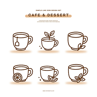 식물 아이콘 디자인 커피 음료 디저트 그래픽 컵 카페 차 레몬 민트 라인아이콘 그림 테마 2D아이콘 AI파일 식기 음식 과일 상점 허브 파일형식 벡터