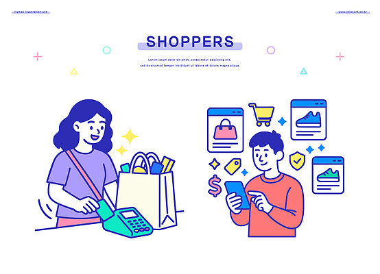 여자 패션 남자 음식 일러스트 일상 스마트폰 쇼핑 장보기 가전제품 신용카드 선택 구매 상품 쇼핑몰 계산대 고객 결제 온라인쇼핑 캐시리스 국내일러스트 AI파일 컨셉 사람 라이프 금융 경제 핸드폰 스마트기기 온라인 파일형식 벡터