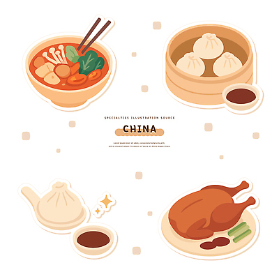 전통 음식 일러스트 재료 디저트 요리 식사 통닭 중국 소스 맛 해산물 만두 향 레시피 국물 국내일러스트 AI파일 아시아 컨셉 치킨 양념 파일형식 벡터