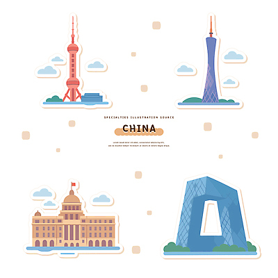 건축물 디자인 현대건축 문화 예술 상징 여행 일러스트 풍경 중국 도시 배열 그림 언론 조화 랜드마크 상하이타워 창의성 국내일러스트 AI파일 건축 아시아 파일형식 벡터