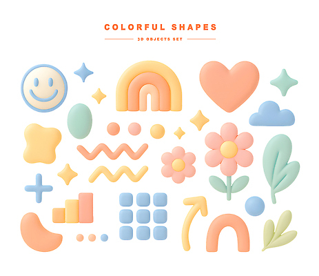모양 PSD 구름 편집이미지 디자인 꽃 무지개 패턴 추상 미소 그래픽 장식 그림 색채 편집3D 자연요소 식물 무늬 표정 3D 파일형식