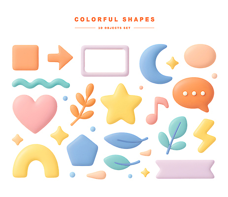 모양 PSD 편집이미지 디자인 컬러 스티커 아이디어 그래픽 컬러풀 유연 그림 조화 소셜미디어 창의성 편집3D 컨셉 3D 파일형식