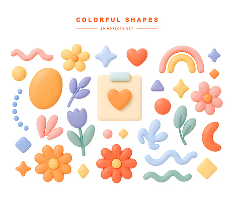 모양 PSD 구름 편집이미지 디자인 꽃 별 컬러 추상 아이디어 그래픽 하트 그림 수공예 창의성 편집3D 자연요소 식물 컨셉 무늬 3D 공예 파일형식