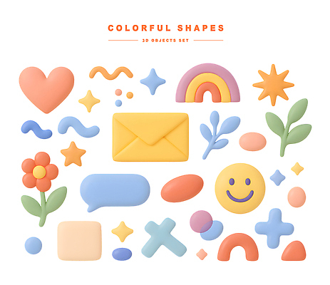 도형 PSD 편집이미지 디자인 꽃 별 컬러 무늬 추상 3D 디지털 하트 표현 오브젝트 기하학 편집3D 자연요소 모양 식물 디지털합성 파일형식