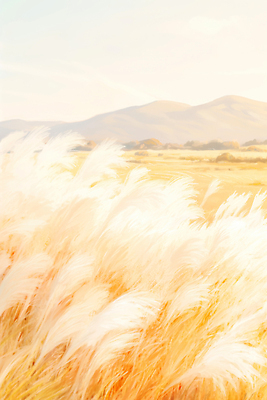 JPG 식물 컬러 여행 일러스트 자연 하늘 바람 산 갈대 풍경 초원 여름 빛 햇빛 평화 고요 농촌 그늘 조화 오후 국내일러스트 AI일러스트 AI콘텐츠 자연요소 계절 컨셉 날씨 태양 시골 생태계 파일형식