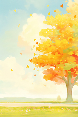 JPG 나무 공원 단풍 잎 일러스트 자연 하늘 바람 풍경 일상 햇빛 노란색 평화 산책 가을 시원함 조화 뷰티풀 흩날리기 국내일러스트 AI일러스트 AI콘텐츠 자연요소 식물 계절 공공시설 컬러 컨셉 모션 날씨 휴식 라이프 태양 생태계 파일형식