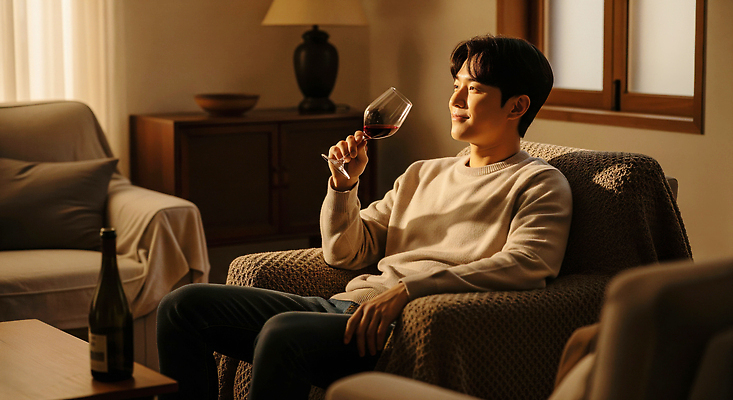 JPG 편집이미지 남자 음료 거실 휴식 대화 취미 일상 생활 햇빛 와인 분위기 편안함 순간 오후 의료성형뷰티 편집실사 AI인물포토 AI콘텐츠 컨셉 주류 말하기 사람 라이프 태양 감각 CG 파일형식 AI포토