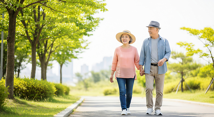 JPG 편집이미지 공원 행복 가족 자연 함께함 사랑 풍경 여름 노후 햇빛 평화 손잡기 노부부 고요 산책 의료성형뷰티 편집실사 AI인물포토 AI콘텐츠 부부 계절 공공시설 감정 컨셉 관계 모션 휴식 태양 CG 생태계 파일형식 AI포토