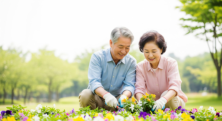 JPG 나무 편집이미지 공원 꽃 행복 컬러 자연 웃음 풍경 일상 노후 노부부 봄 다양 심기 의료성형뷰티 편집실사 AI인물포토 AI콘텐츠 식물 부부 계절 공공시설 감정 다수 모션 표정 라이프 CG 생태계 파일형식 AI포토