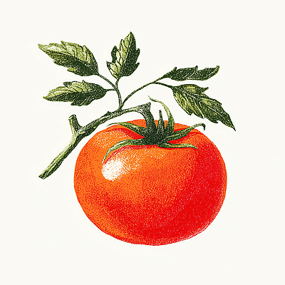 JPG 식물 잎 토마토 채소 과일 일러스트 자연 건강 요리 농작물 정원 주황색 식사 성장 신선 그림 유기농 조화 국내일러스트 AI일러스트 AI콘텐츠 웰빙 컬러 농업 생태계 파일형식